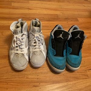 Nike Air Jordan Powder blue 3 and retro 7 platinum Mens Size 11